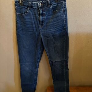 American Eagle Outfitters Men's Dark Blue Skinny Jeans